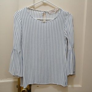 Striped ZARA blouse with keyhole